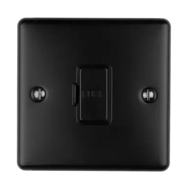 Click Here To Enlarge This Photo Of ENUSWFMBB - Eurolite 13Amp Unswitched Fuse Spur Matt Black with Black Trim (Enhance Range)