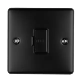 ENUSWFMBB - Eurolite 13Amp Unswitched Fuse Spur Matt Black with Black Trim (Enhance Range)