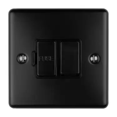 Click Here To Enlarge This Photo Of ENSWFMBB - Eurolite 13Amp DP Switched Fuse Spur Matt Black with Black Trim (Enhance Range)