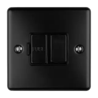 ENSWFMBB - Eurolite 13Amp DP Switched Fuse Spur Matt Black with Black Trim (Enhance Range)