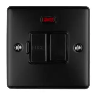 ENSWFNMBB - Eurolite 13Amp DP Switched Fuse Spur with Neon Indicator Matt Black with Black Trim (Enhance Range)