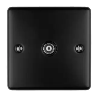 EN1TVMBB - Eurolite 1 Gang TV Coaxial Socket Matt Black with Black Trim (Enhance Range)