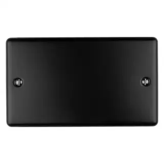 EN2BMBB - Eurolite Double Blank Plate Matt Black (Enhance Range)