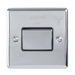 ENFSWPCB - Eurolite 6Amp Fan Isolator Switch Polished Chrome with Black Trim (Enhance Range)