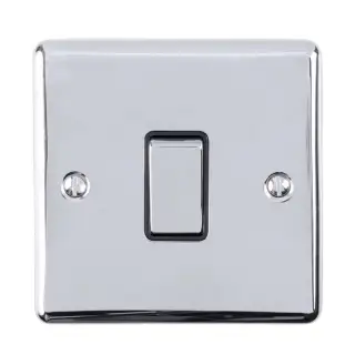 ENINTPCB - Eurolite 1 Gang 10Amp Intermediate Switch Polished Chrome with Black Trim (Enhance Range)
