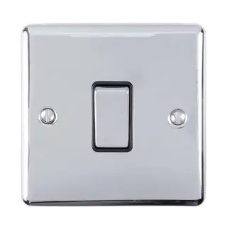 EN20ASWPCB - Eurolite 1 Gang 20Amp DP Switch Polished Chrome with Black Trim (Enhance Range)