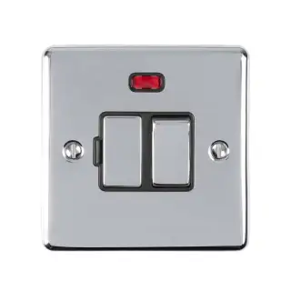 ENSWFNPCB - Eurolite 13Amp DP Switched Fuse Spur with Neon Indicator Polished Chrome with Black Trim (Enhance Range)