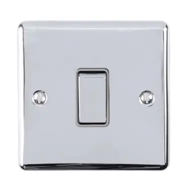 Click Here To Enlarge This Photo Of EN1SWPCG - Eurolite 1 Gang 10Amp 2Way Switch Polished Chrome with Grey Trim (Enhance Range)