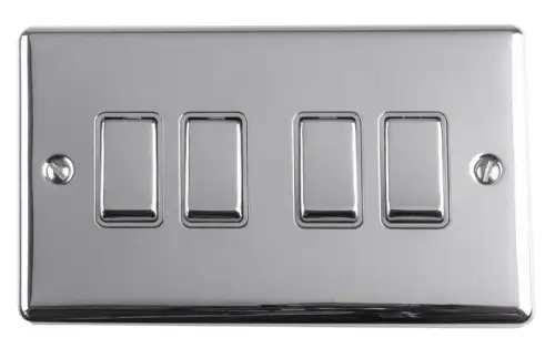Click Here To Enlarge This Photo Of EN4SWPCG - Eurolite 4 Gang 10Amp 2Way Switch Polished Chrome with Grey Trim (Enhance Range)