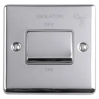 ENFSWPCG - Eurolite 6Amp Fan Isolator Switch Polished Chrome with Grey Trim (Enhance Range)
