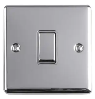 EN20ASWPCG - Eurolite 1 Gang 20Amp DP Switch Polished Chrome with Grey Trim (Enhance Range)