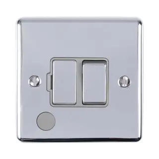ENSWFFOPCG - Eurolite 13Amp DP Switched Fuse Spur with Flex Outlet Polished Chrome with Grey Trim (Enhance Range)