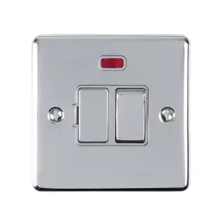 ENSWFNPCG - Eurolite 13Amp DP Switched Fuse Spur with Neon Indicator Polished Chrome with Grey Trim (Enhance Range)