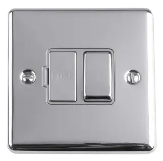 ENSWFPCG - Eurolite 13Amp DP Switched Fuse Spur Polished Chrome with Grey Trim (Enhance Range)