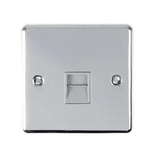 EN1MPCG - Eurolite 1 Gang Master Telephone Socket Polished Chrome with Grey Trim (Enhance Range)