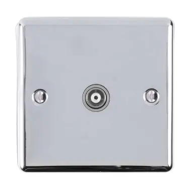 Click Here To Enlarge This Photo Of EN1TVPCG - Eurolite 1 Gang TV Coaxial Socket Polished Chrome with Grey Trim (Enhance Range)