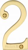 C1560 2-SB Heritage Brass Numeral 2 Face Fix 76mm (3") Satin Brass Finish