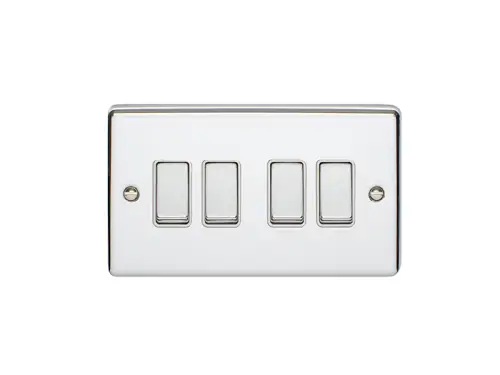 Click Here To Enlarge This Photo Of EN4SWPCW - Eurolite 4 Gang 10Amp 2Way Switch Polished Chrome with White Trim (Enhance Range)