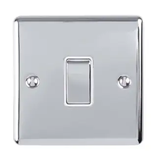EN20ASWPCW - Eurolite 1 Gang 20Amp DP Switch Polished Chrome with White Trim (Enhance Range)