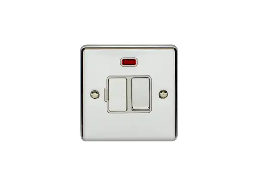 Click Here To Enlarge This Photo Of ENSWFNPCW - Eurolite 13Amp DP Switched Fuse Spur with Neon Indicator Polished Chrome with White Trim (Enhance Range)