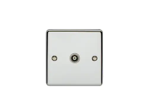 Click Here To Enlarge This Photo Of EN1TVPCW - Eurolite 1 Gang TV Coaxial Socket Polished Chrome with White Trim (Enhance Range)