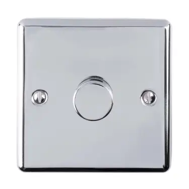 Click Here To Enlarge This Photo Of EN1DLEDPC - Eurolite 1 Gang 400W/LED 2Way Dimmer Switch Polished Chrome (Enhance Range)