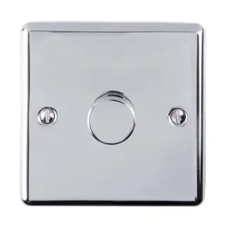 EN1DLEDPC - Eurolite 1 Gang 400W/LED 2Way Dimmer Switch Polished Chrome (Enhance Range)