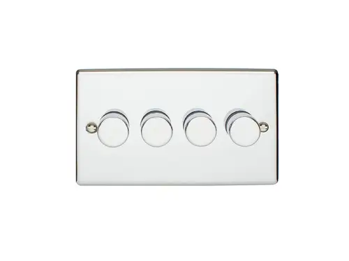 Click Here To Enlarge This Photo Of EN4DLEDPC - Eurolite 4 Gang 400W/LED 2Way Dimmer Switch Polished Chrome (Enhance Range)