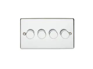 EN4DLEDPC - Eurolite 4 Gang 400W/LED 2Way Dimmer Switch Polished Chrome (Enhance Range)