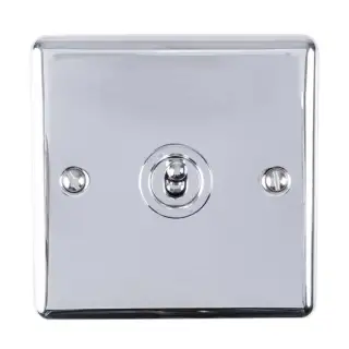 ENT1SWPC - Eurolite 1 Gang 10Amp 2Way Toggle Switch Polished Chrome (Enhance Range)