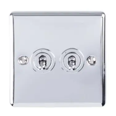 Click Here To Enlarge This Photo Of ENT2SWPC - Eurolite 2 Gang 10Amp 2Way Toggle Switch Polished Chrome (Enhance Range)