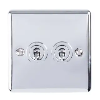 ENT2SWPC - Eurolite 2 Gang 10Amp 2Way Toggle Switch Polished Chrome (Enhance Range)