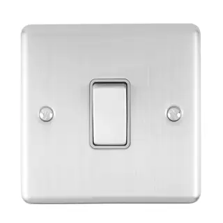 EN20ASWSSG - Eurolite 1 Gang 20Amp DP Switch Satin Stainless Steel with Grey Trim (Enhance Range)