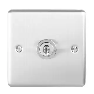 ENT1SWSS - Eurolite 1 Gang 10Amp 2Way Switch Satin Stainless Steel (Enhance Range)