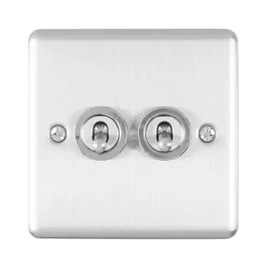 Click Here To Enlarge This Photo Of ENT2SWSS - Eurolite 2 Gang 10Amp 2Way Switch Satin Stainless Steel (Enhance Range)