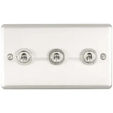 Click Here To Enlarge This Photo Of ENT3SWSS - Eurolite 3 Gang 10Amp 2Way Switch Satin Stainless Steel (Enhance Range)
