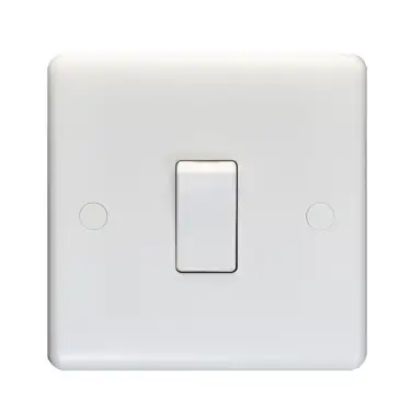 Click Here To Enlarge This Photo Of PL3012 - Eurolite Enhance White Plastic 10Amp 1 Gang 2 Way Switch