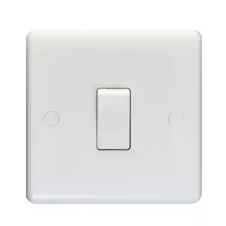 PL3012 - Eurolite Enhance White Plastic 10Amp 1 Gang 2 Way Switch
