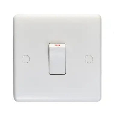 Click Here To Enlarge This Photo Of PL3240 - Eurolite Enhance White Plastic 20Amp 1 Gang 2 Way DP Single Switch Plate