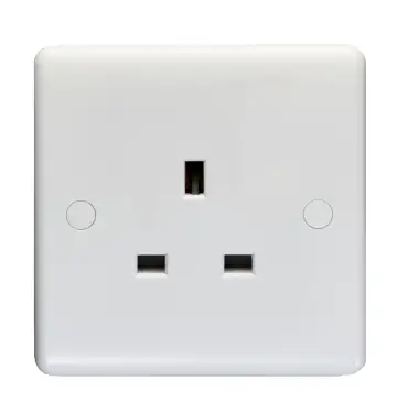 Click Here To Enlarge This Photo Of PL4030 - Eurolite Enhance White Plastic 13Amp 1 Gang Unswitched Socket