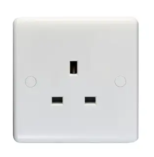 PL4030 - Eurolite Enhance White Plastic 13Amp 1 Gang Unswitched Socket