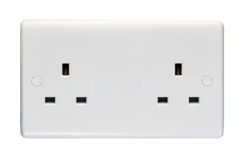 Click Here To Enlarge This Photo Of PL4040 - Eurolite Enhance White Plastic 13Amp 2 Gang Unswitched Socket