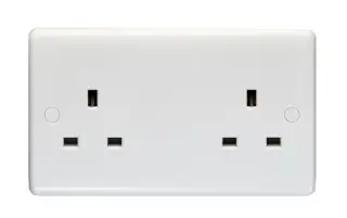 PL4040 - Eurolite Enhance White Plastic 13Amp 2 Gang Unswitched Socket