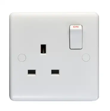 Click Here To Enlarge This Photo Of PL4050 - Eurolite Enhance White Plastic 13Amp 1 Gang Switched Socket Single Pole