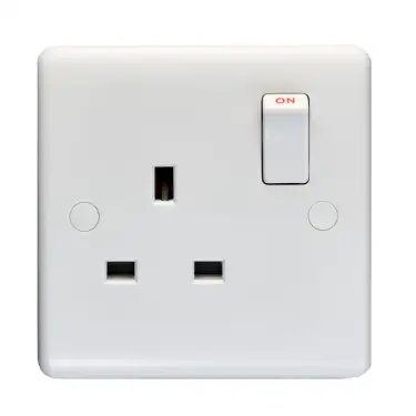 Click Here To Enlarge This Photo Of PL4090 - Eurolite Enhance White Plastic 13Amp 1 Gang Switched Socket Double Pole