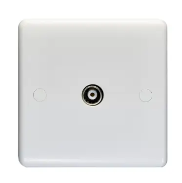 Click Here To Enlarge This Photo Of PL4321 - Eurolite Enhance White Plastic Coax TV Outlet (Non-Isolated)