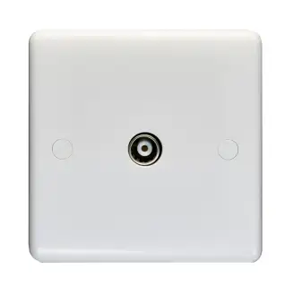 PL4321 - Eurolite Enhance White Plastic Coax TV Outlet (Non-Isolated)
