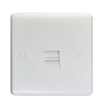 Click Here To Enlarge This Photo Of PL4391 - Eurolite Enhance White Plastic 1 Gang Telephone Socket Master