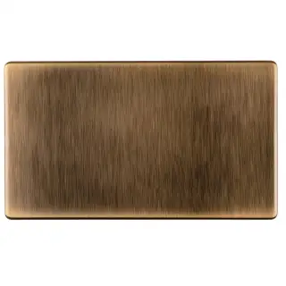 AB2BB - Eurolite Double Blank Plate on 3mm Flat Concealed Antique Brass Plate