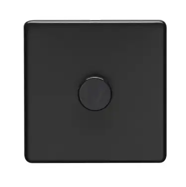 Click Here To Enlarge This Photo Of ECMB1DLED - Eurolite 1 Gang LED Push On/Off 2Way Dimmer on 3mm Flat Concealed Matt Black Plate